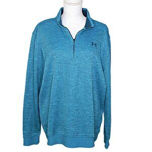 Under Armour Storm 1 Cold Gear Loose Fleece 1/4 Zip Pullover Sweatshirt Teal XL